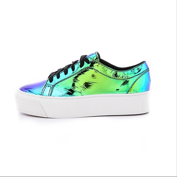 Loeffler Randall Iridescent Platform Sneakers NWT - Picture 2 of 8